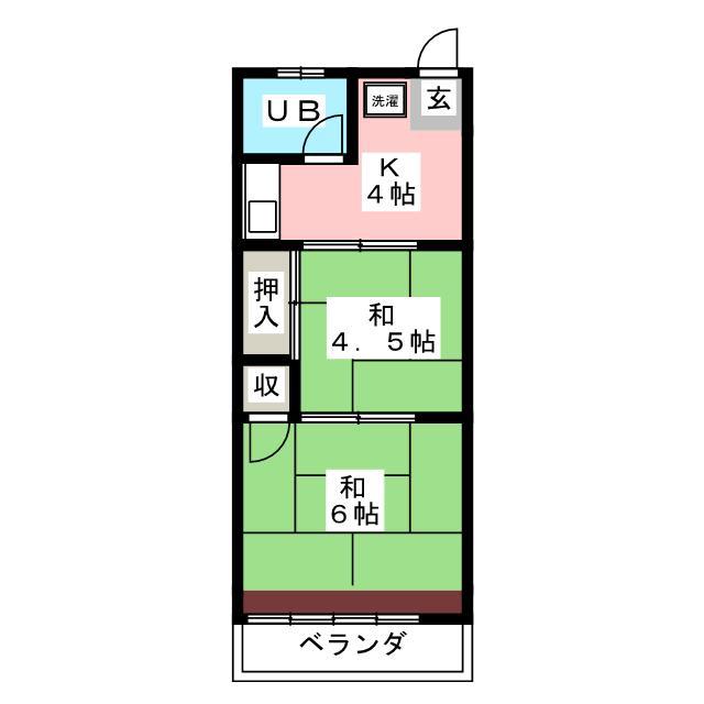第2川島ビル(2DK/2階)の間取り写真