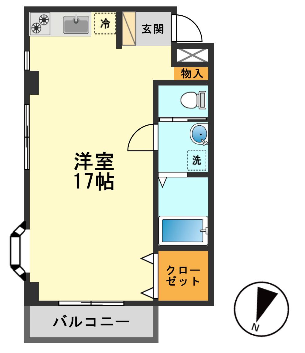 ドミール鎌倉III(ワンルーム/3階)の間取り写真