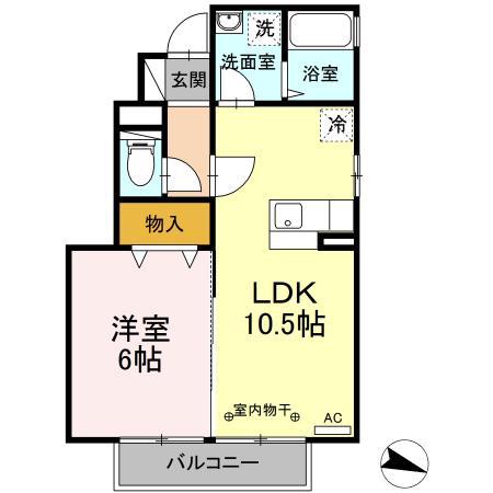 モダンコート手形101(1LDK/1階)の間取り写真
