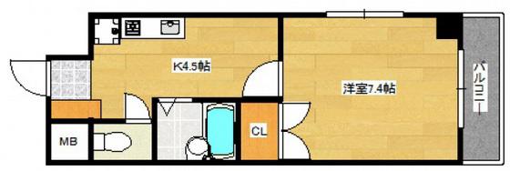 サンシャインみつる(1K/1階)の間取り写真
