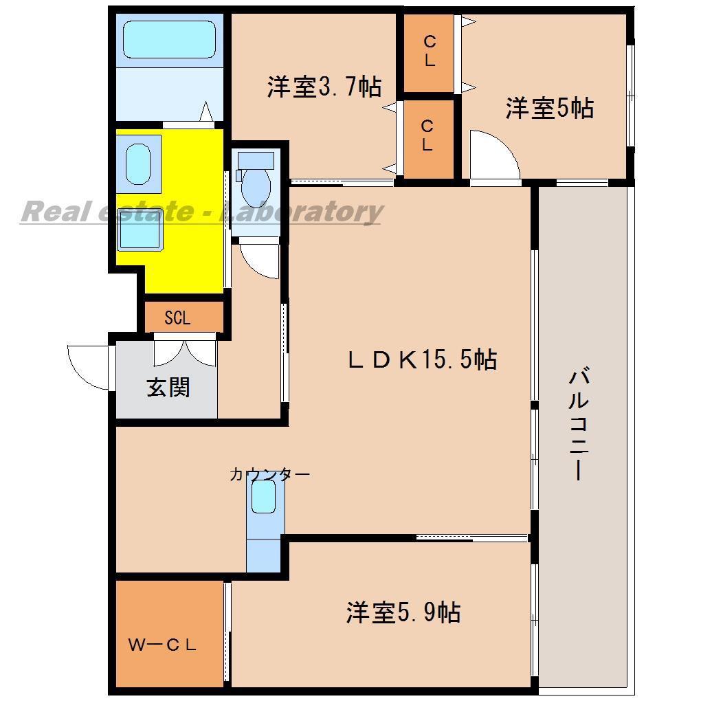 ALTE MEISTER 堀川(3LDK/5階)の間取り写真