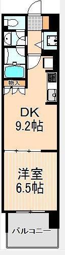 レジディア南千住(1DK/4階)の間取り写真