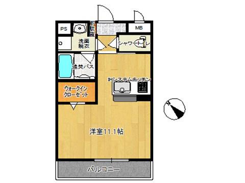 カーサステラ(ワンルーム/2階)の間取り写真