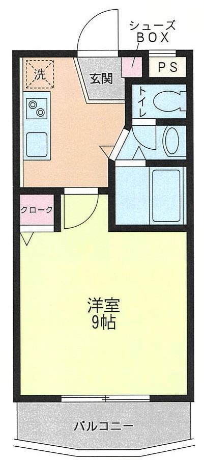 ジョリーファーム(ワンルーム/3階)の間取り写真