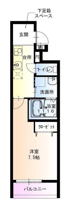 フジパレス出来島イーストV番館(1K/3階)の間取り写真