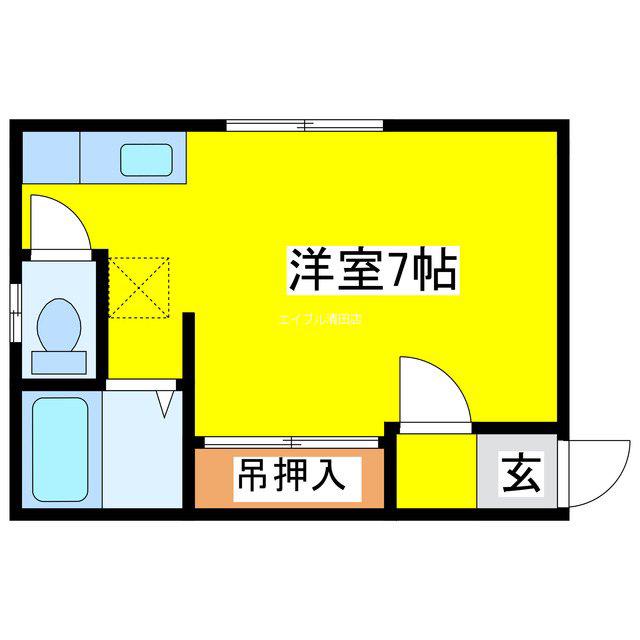ブレスV(ワンルーム/1階)の間取り写真