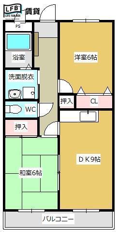 ルネッサンス宮ノ尾I(2DK/2階)の間取り写真