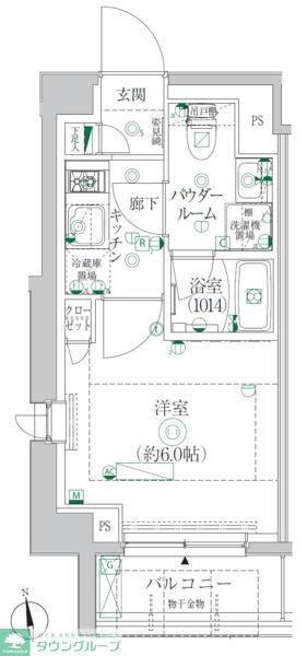 クレイシア横浜ヴェール(1K/3階)の間取り写真