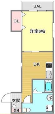 東梅田レジデンス小島(1DK/5階)の間取り写真