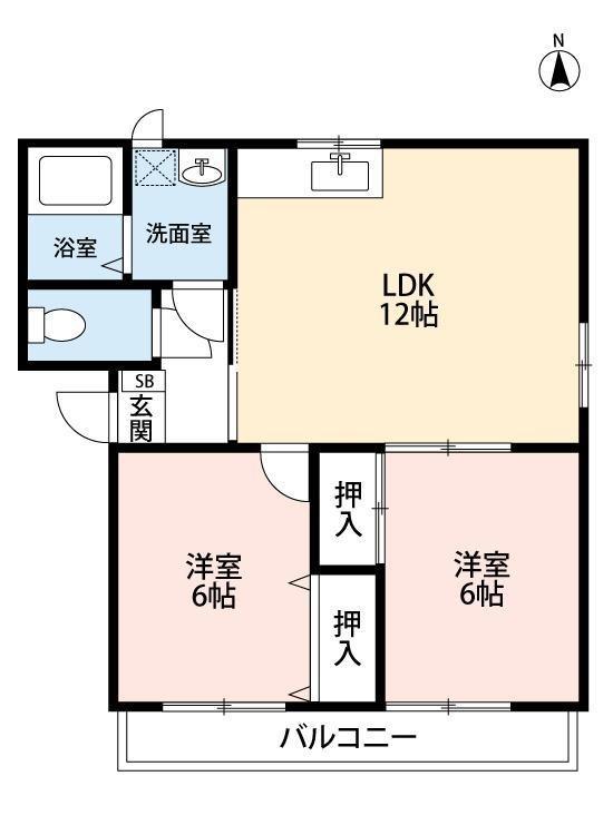 エコグランデ(2LDK/3階)の間取り写真