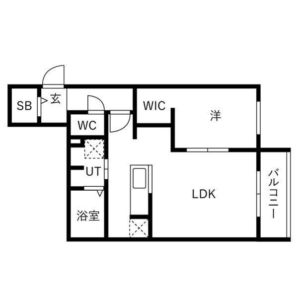 マレッセエクラ桑園(1LDK/3階)の間取り写真