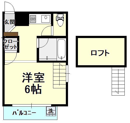 ソフィー21長浜(ワンルーム/3階)の間取り写真