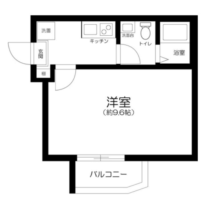GLUCK船橋(1K/2階)の間取り写真