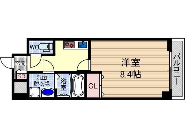 オーク南茨木(1K/3階)の間取り写真