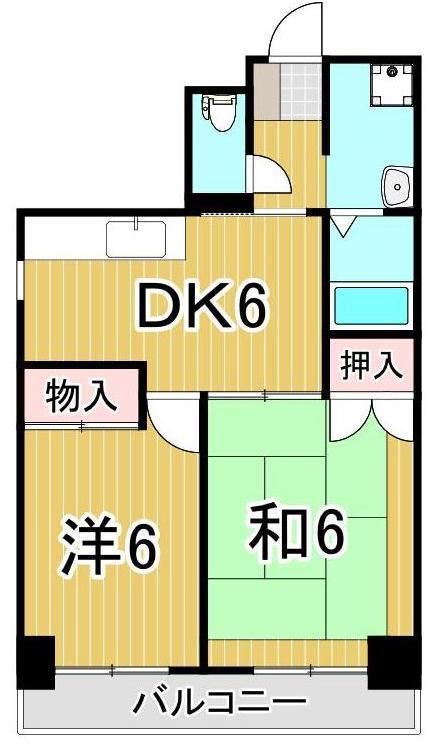 泉コープ西(2DK/5階)の間取り写真