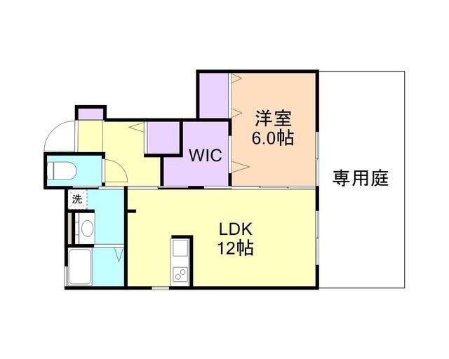 リアンメゾン冬野(1LDK/1階)の間取り写真