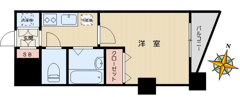 スカイコート後楽園壱番館(1K/8階)の間取り写真