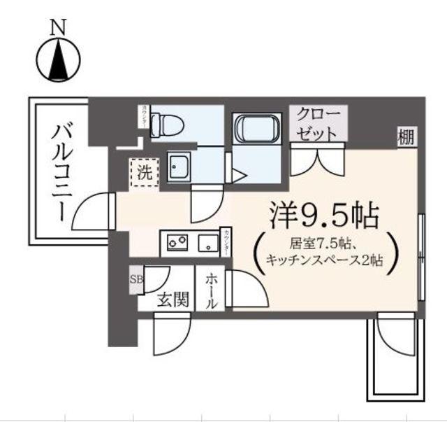 ベータ川崎(ワンルーム/4階)の間取り写真