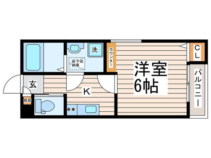 BRILLIANT GARDEN 熊野坂(1K/1階)の間取り写真