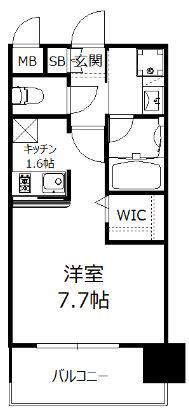 エンクレストベイ天神東II(1K/5階)の間取り写真