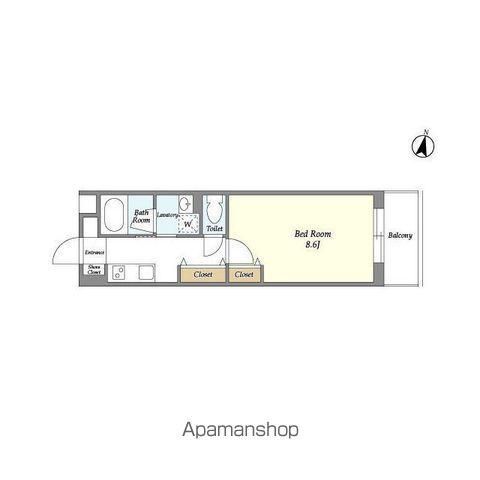 CORVAL三軒茶屋(1K/4階)の間取り写真