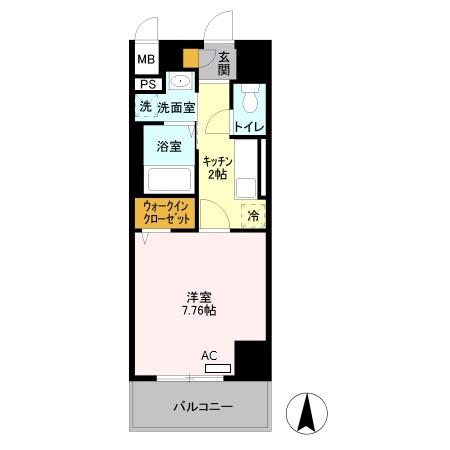 ＪＲ常磐線 綾瀬駅 徒歩5分 9階建 築15年(1K/3階)の間取り写真