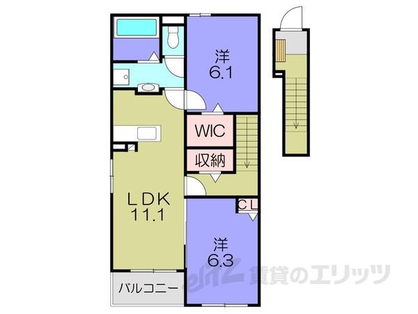 MODERNE ANGE(2LDK/2階)の間取り写真