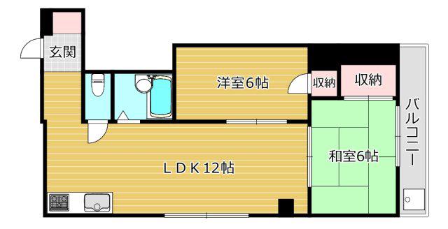 北本マンション(2LDK/2階)の間取り写真