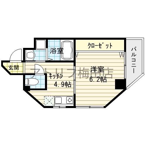 メゾンドアヴェルIII(1K/5階)の間取り写真