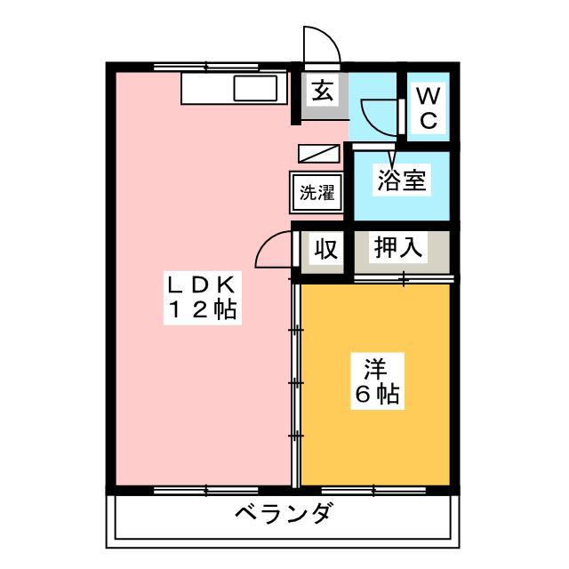 ラビットハウスタートルI(1LDK/2階)の間取り写真