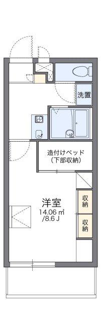 レオパレスYUU(1K/1階)の間取り写真