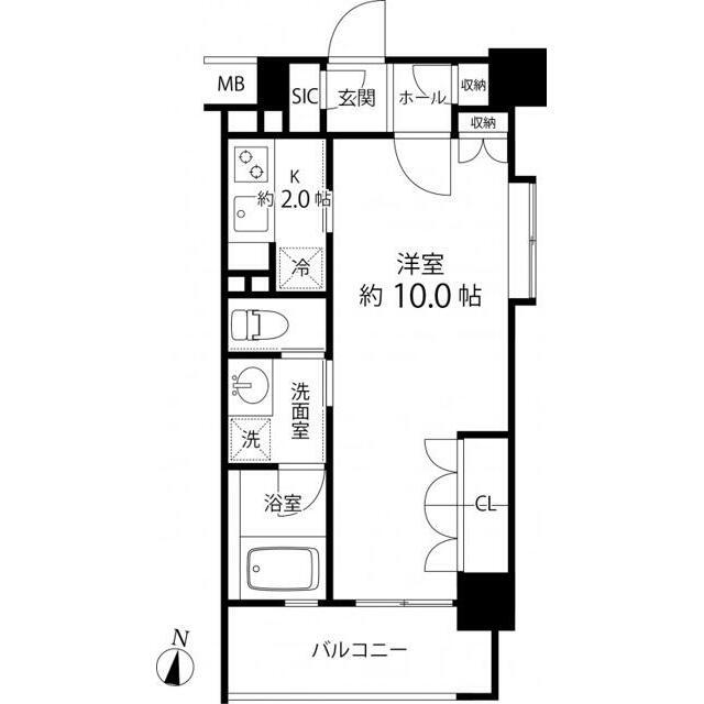 リリエンベルグ目白壱番館 部屋番号603(1K/6階)の間取り写真