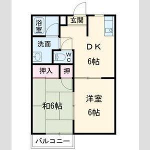 コーポともみ(2DK/2階)の間取り写真