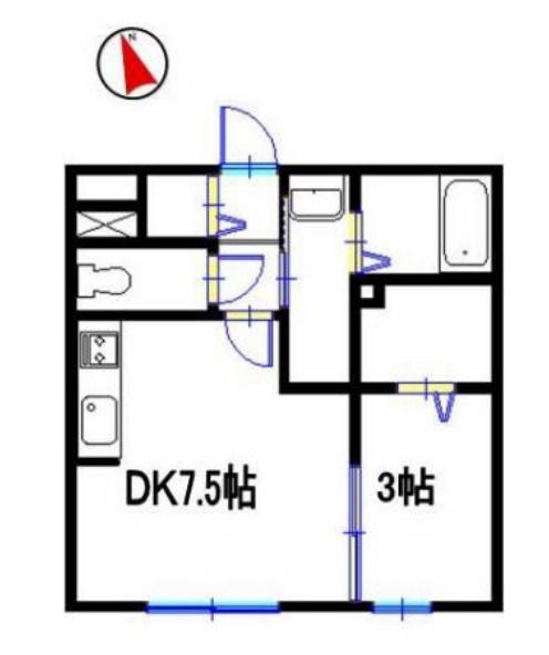 ララしらはま(1DK/2階)の間取り写真