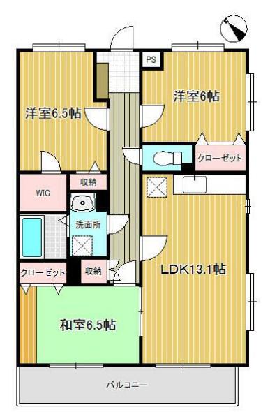ヴェルジェ(3LDK/1階)の間取り写真
