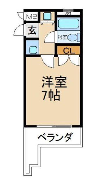 リベラル(1K/3階)の間取り写真