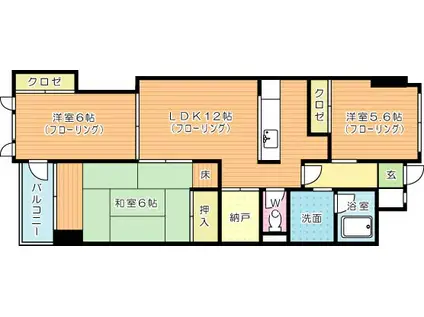 ココガモ&壺壺蒲生(3SLDK/7階)の間取り写真