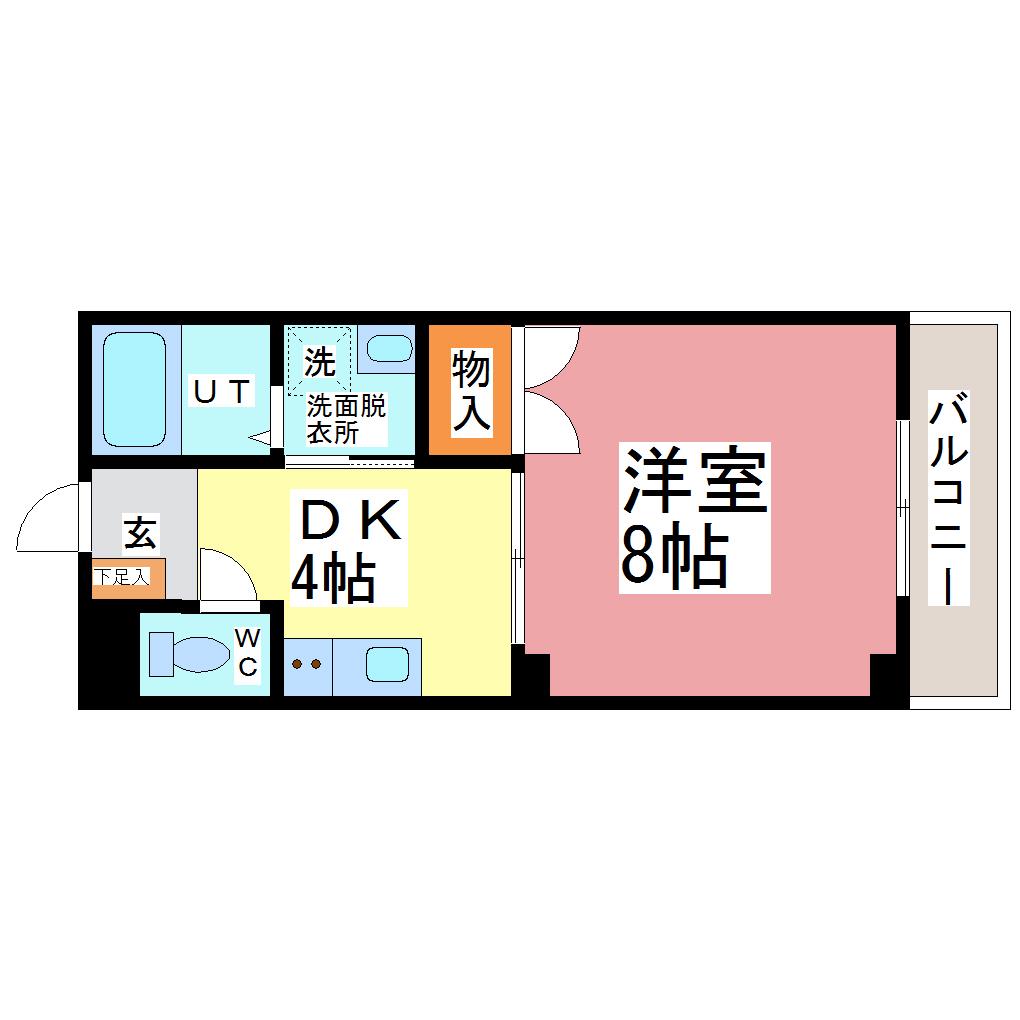 ラフォーレ美妃(1DK/2階)の間取り写真