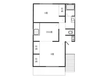 グレースコートみなくち(2DK/2階)の間取り写真