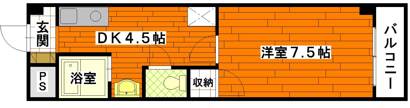 河村福祉広島南NO1(1DK/3階)の間取り写真