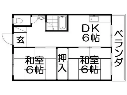 石津東マンション(2DK/2階)の間取り写真