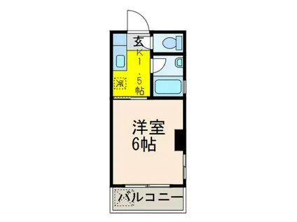 神戸テレビビル(1K/2階)の間取り写真