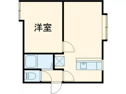 MMハイムII(1DK/1階)の間取り写真