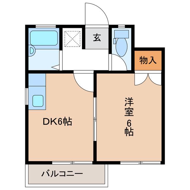 メーゾンベーニール(1DK/2階)の間取り写真