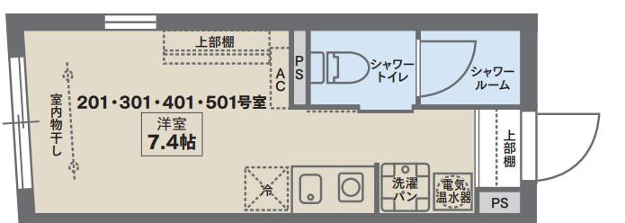 COCOFLAT西大井(ワンルーム/4階)の間取り写真