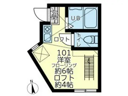 ロイヤルモアナ(ワンルーム/1階)の間取り写真