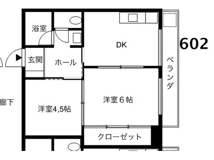 昭和フラッツ(2DK/5階)の間取り写真