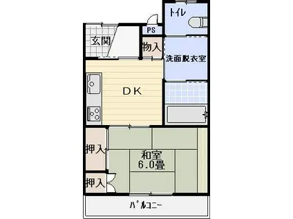 エクセレントマンション メユール(1DK/4階)の間取り写真