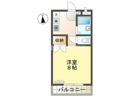 GREEN HILLS KATOH(1K/5階)の間取り写真