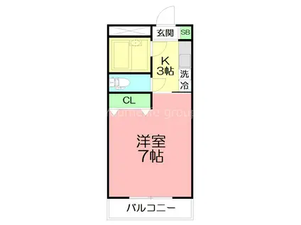 ホロン湘南弐番館(ワンルーム/3階)の間取り写真